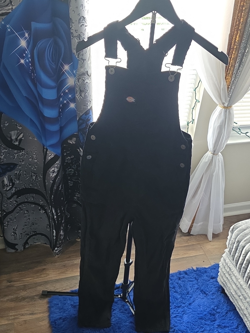 Dickies Black Corduroy Overall Jumpsuit